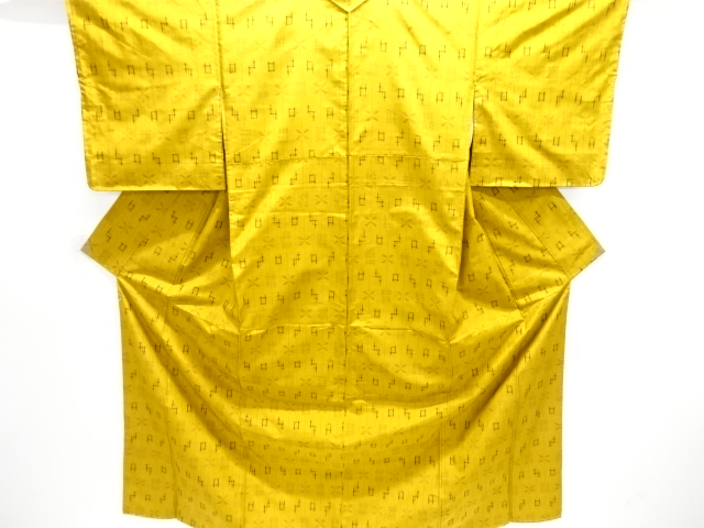 JAPANESE KIMONO / UNUSED / SILK / HAND WOVEN TSUMUGI / KASURI PATTERN